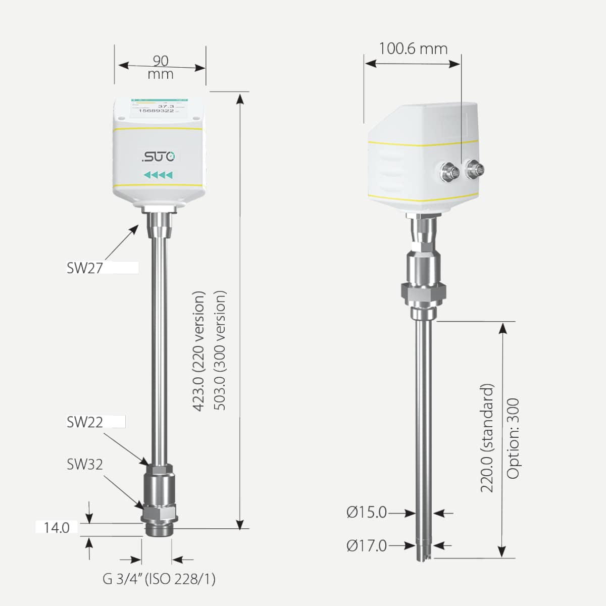SUTO iTEC S430 pitot tube flowmeter for wet compressed air insertion sensor4 min Airtec Global