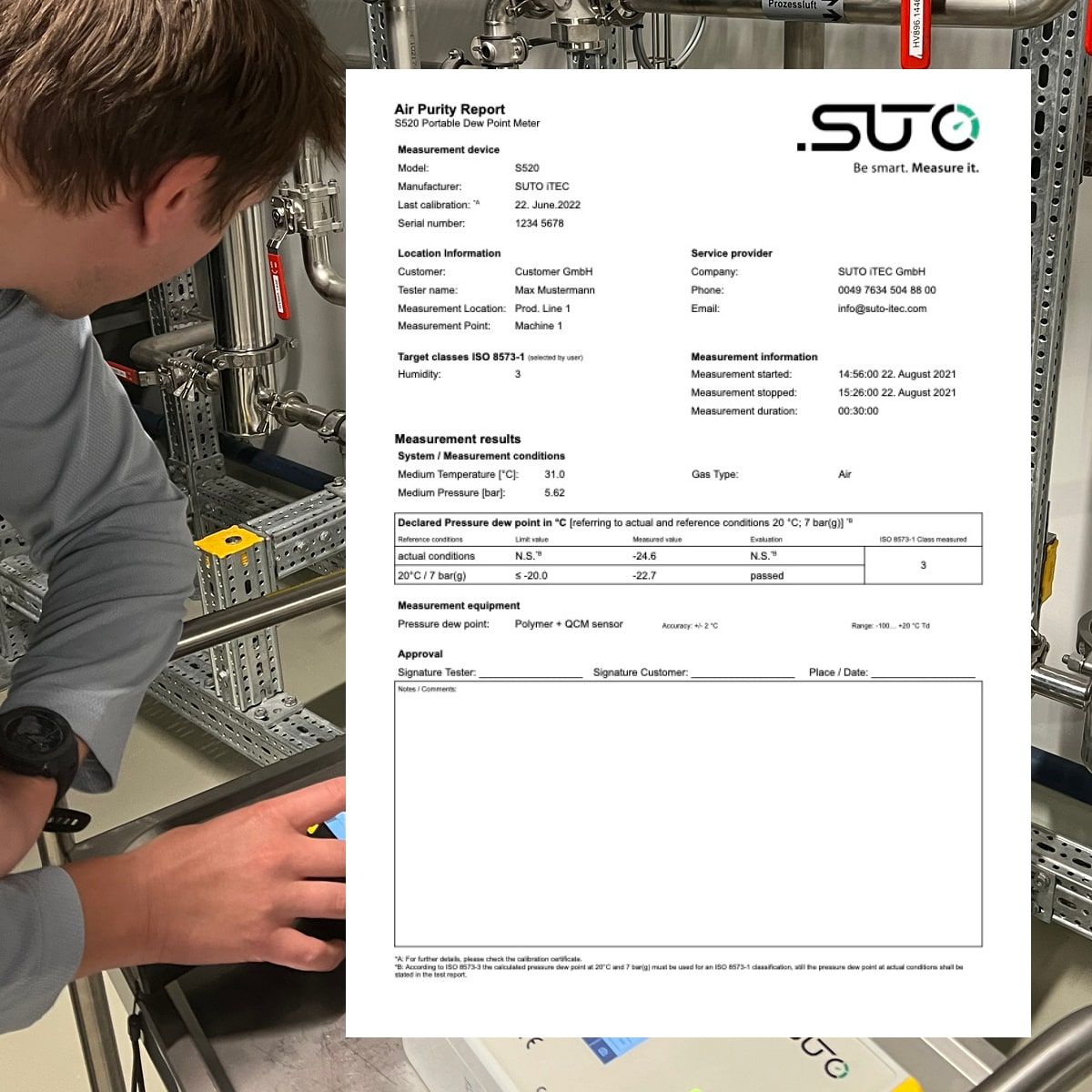 SUTO iTEC S520 portable dew point meter for compressed air and gases 100 plus 20 c td 60 plus 50 c td4 min Airtec Global