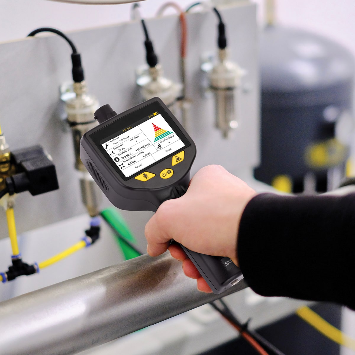 SUTO S531 ultrasonic compressed air leak detector for industrial audits