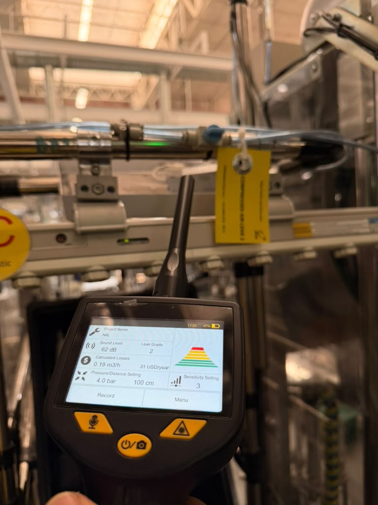 Measuring compressed air losses with SUTO S531 ultrasonic detector